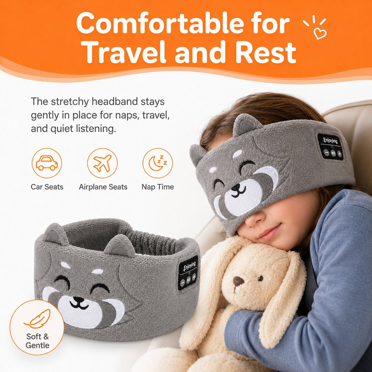 🔥Kids Bluetooth Animal Headphones — Soft, Comfy & Stays On