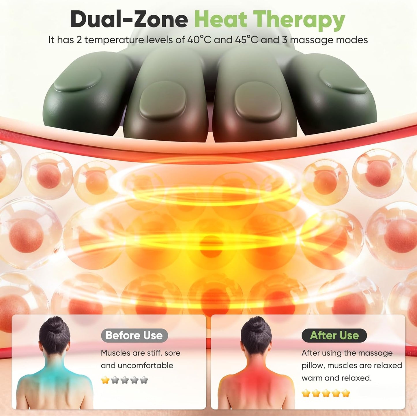 🎖️Shoulder and Neck Massager, Bionic Heated Massager, Neck Massager with Fingers, 4D Kneading Massage