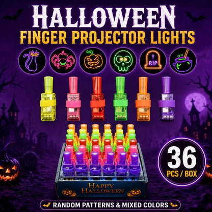 🔥👻  Halloween Finger Projector Rings – LED Party Favors for Kids