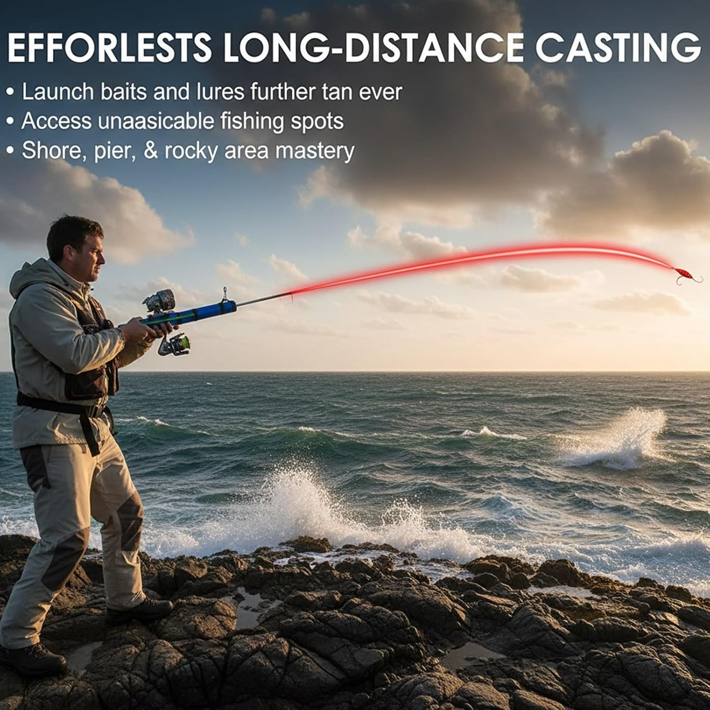 🎖️Fishing Catapult Rod, Portable Compact Telescopic Slingshot Fishing Reel