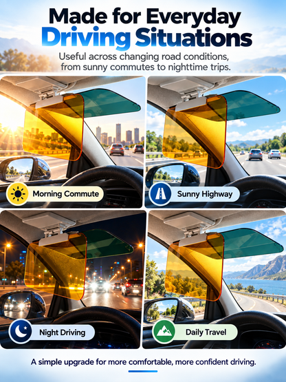 🔥Adjustable Car Anti-Glare Sun Visor • Day & Night Dual-Color Driving Shield
