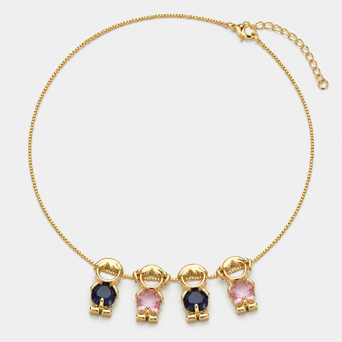 🔥Brass Custom Heart Birthstone Necklace With 1-6 Family Charms