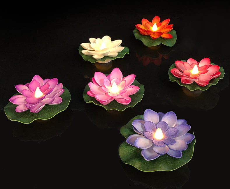 🔥Water Floating Lotus Flower Led Candle(6 of pack)