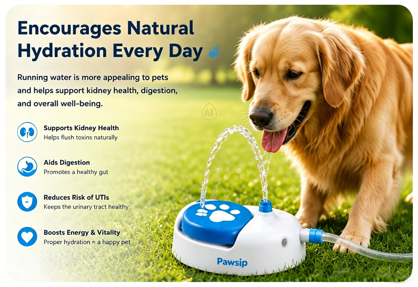 ✨Pawsip Outdoor Step-Activated Dog Water Fountain