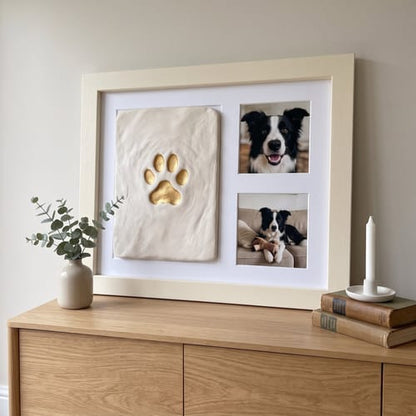 🔥DIY clay paw-print keepsake frame with space for two photos