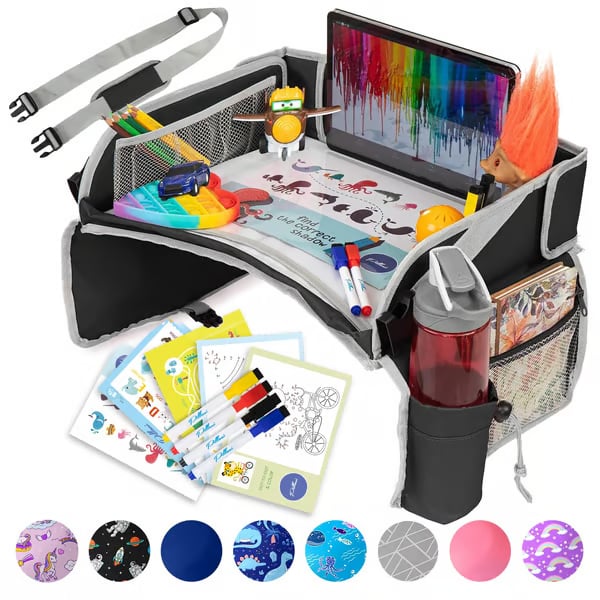 ✨Last Day 50% OFF - 🚗✨ Kids Travel Tray for Car – Mess-Free Activity & Snack Table for Toddlers