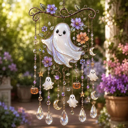 🔥👻 Halloween Suncatcher Wind Chime – Cute Spooky Hanging Decor 🎃