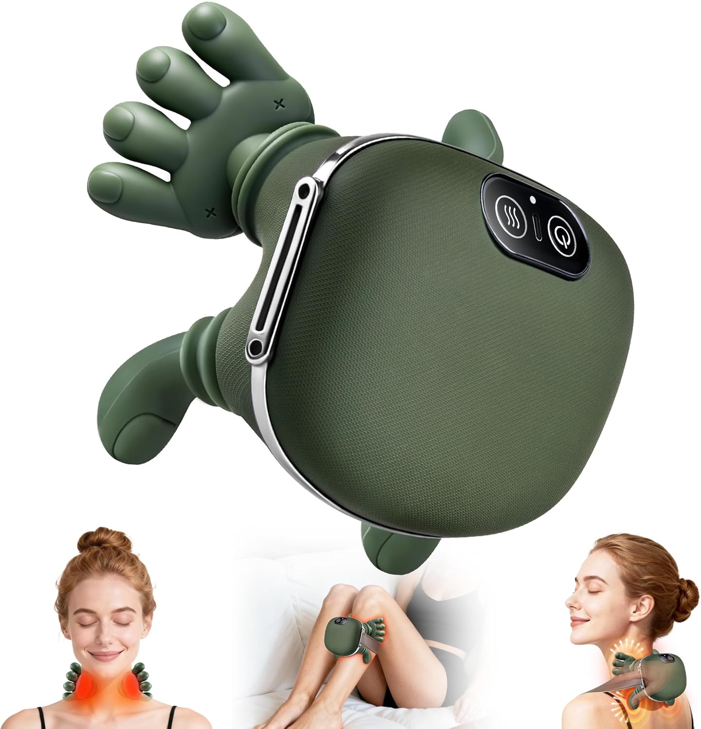 🎖️Shoulder and Neck Massager, Bionic Heated Massager, Neck Massager with Fingers, 4D Kneading Massage