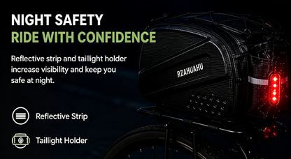 ✨RZAHUAHU Bike Rear Rack Bag, Waterproof Bicycle Trunk Pannier Bag