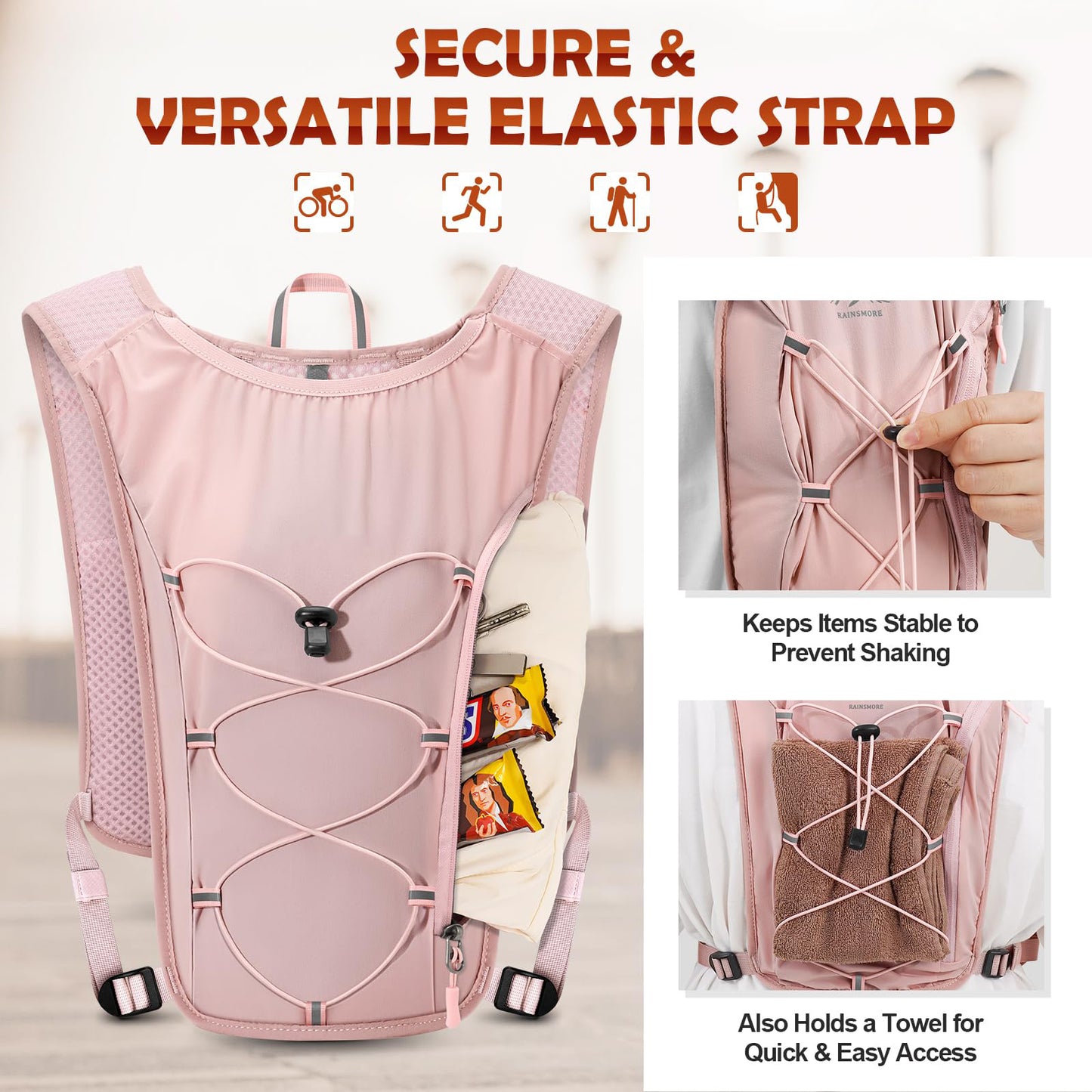🎖️Lightweight 500ml Waterproof Phone Pocket Adjustable No-Bounce Straps Running Hydration Vest Trail Outdoor Bags for Hiking