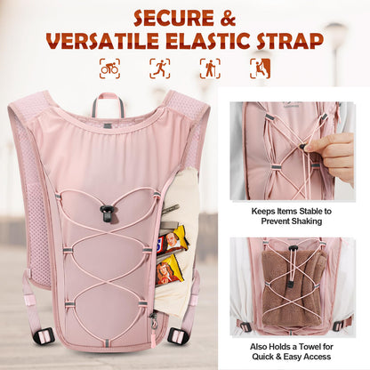 🎖️Lightweight 500ml Waterproof Phone Pocket Adjustable No-Bounce Straps Running Hydration Vest Trail Outdoor Bags for Hiking