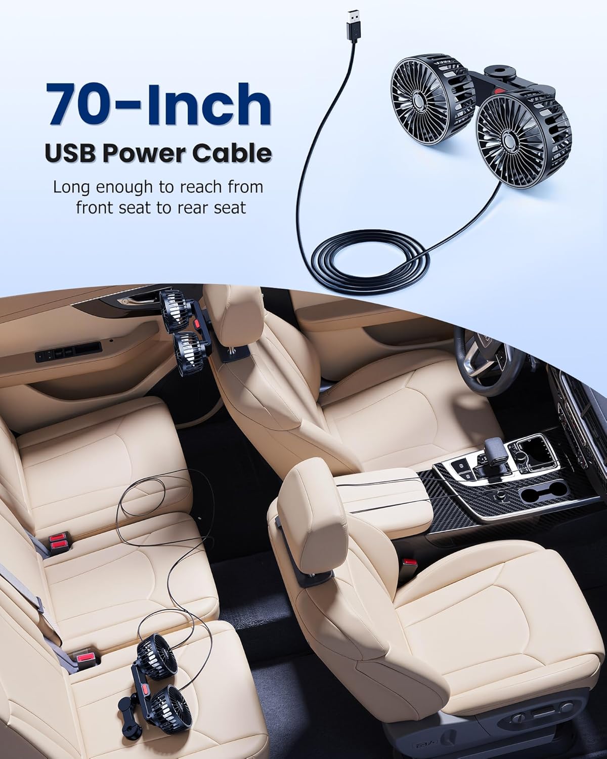 🎖️Car Seat Fan Summer Essential