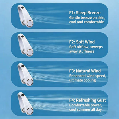 🎖️New Mini Neck Mounted Fan Portable Bladeless Neck USB Rechargeable Air Cooler