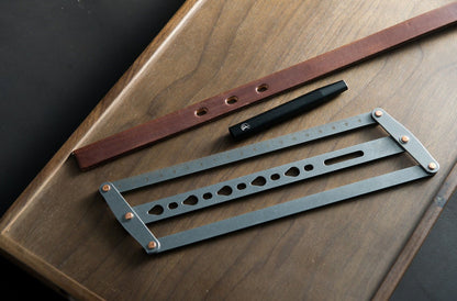 🎖️Adjustable Leather Belt Hole Punch | Stainless Steel Ruler Tool for Belts & Straps