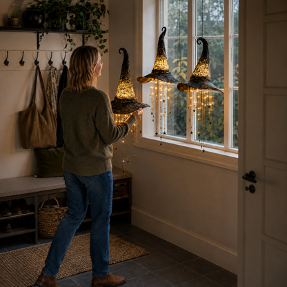 ✨Early Halloween Sale🔥Lighted Witch Hat Hanging Chime🧙