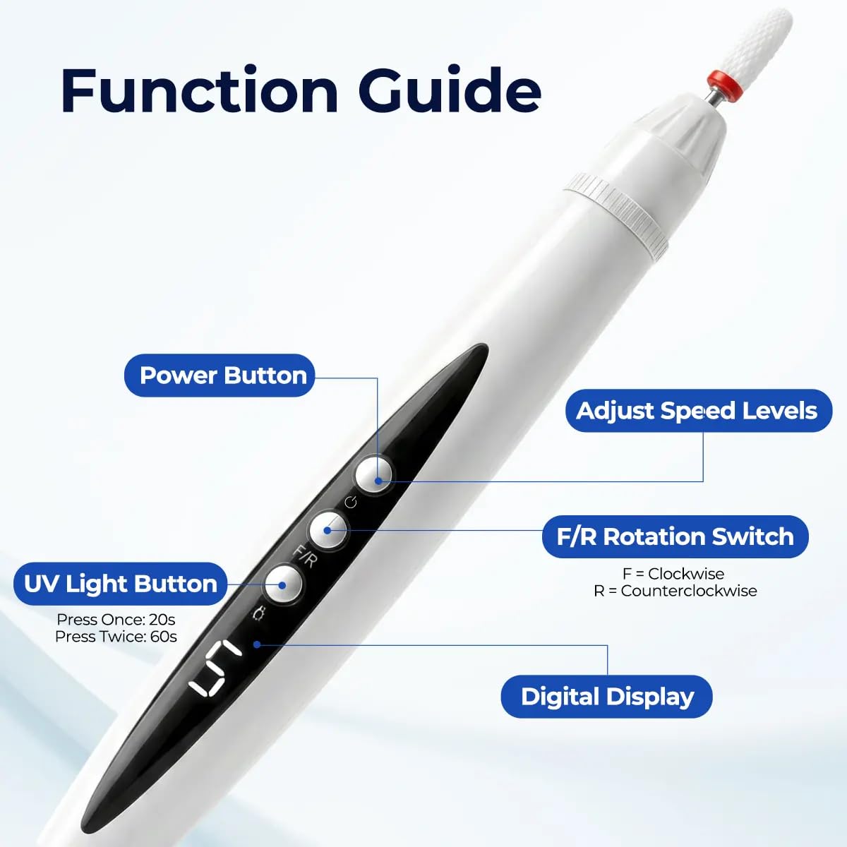 🔥Rechargeable Nail Drill, Cordless Electric File for Fungal Nails Care