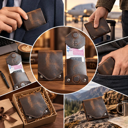 🎁Vintage Handmade Leather Wallet With Business Card Holder