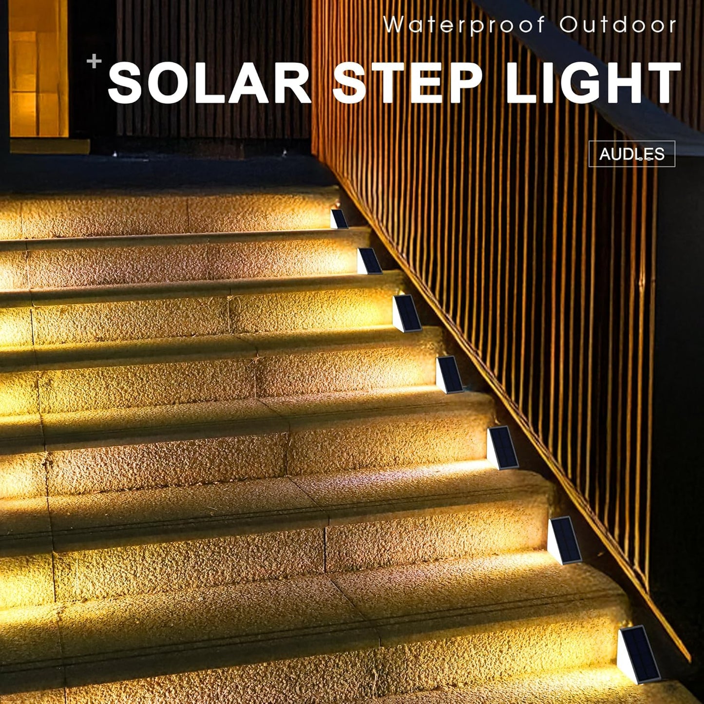 🎖️LED Solar Step Lights Waterproof Outdoor Stair Lights