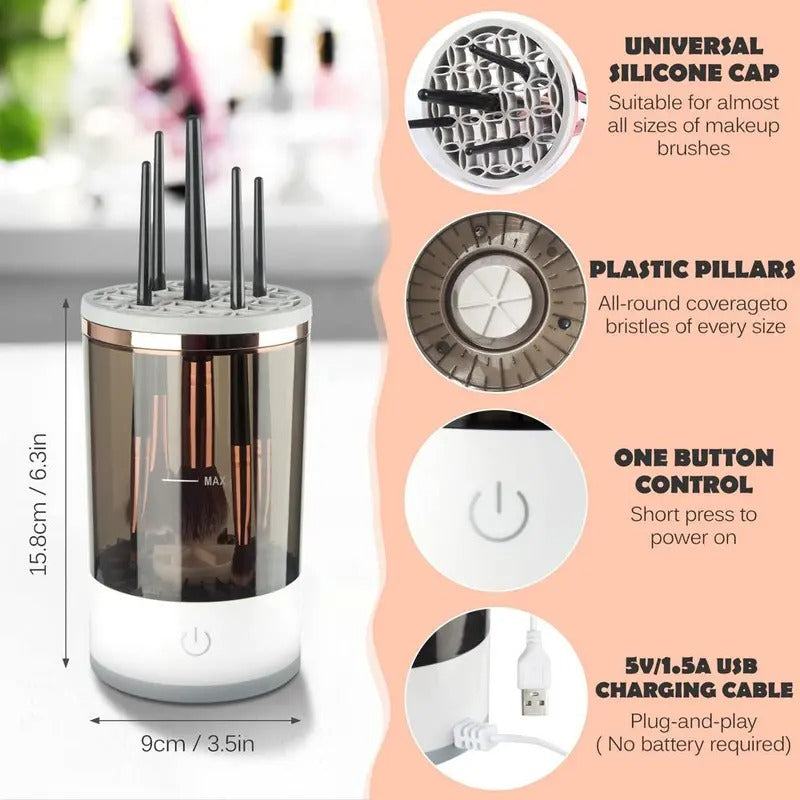 🎖️Electric Makeup Brush Cleaner with Universal Silicone Cap
