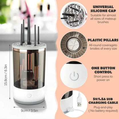 🎖️Electric Makeup Brush Cleaner with Universal Silicone Cap