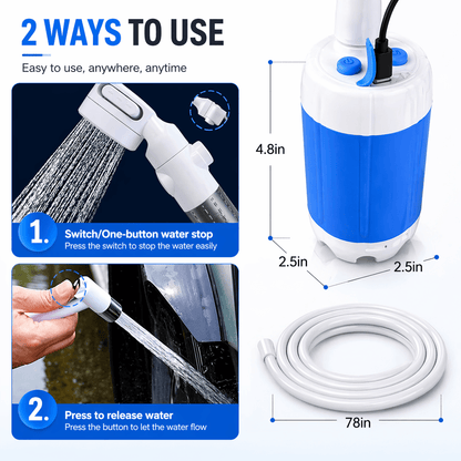 🔥Portable Camping Shower Pump | Rechargeable Outdoor Shower Kit