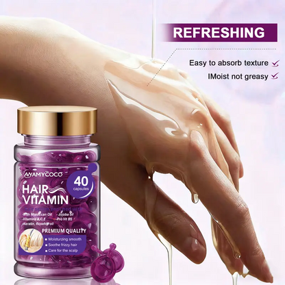 🔥Hair Vitamin Capsules Infused with Violet Vitamins & Argan Oil,40 Capsules💜