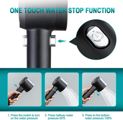 🎖️High Pressure Shower HeadS with Pause Switch 4 Spray Modes