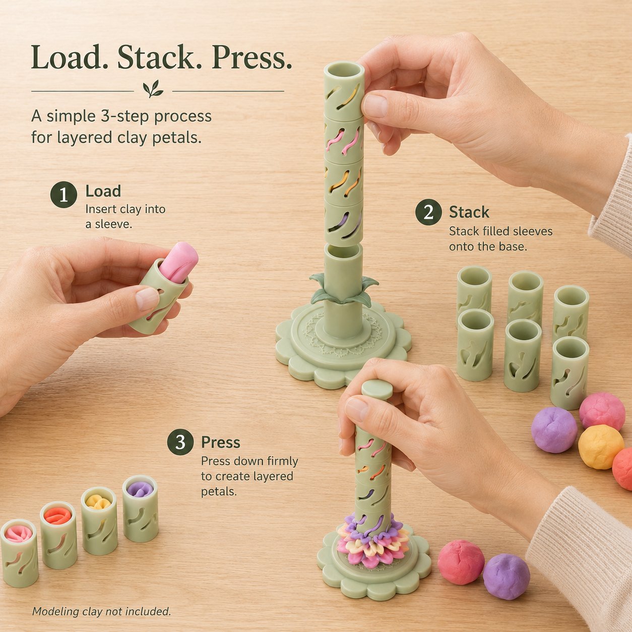 🔥Modular Clay Bloom Maker with 9 Shaping Sleeves