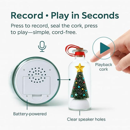 🎖️Limited Time 50% Off🎄 8" Recordable Christmas Tree Message In A Bottle