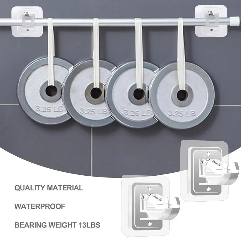 ✨8PCS Curtain Rod Brackets with Clips – Transparent Drapery Hooks 🚪