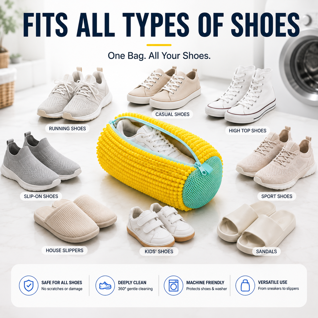 🔥👟 No-Scrub Shoe Washing Bag – Clean & Protect Your Sneakers In The Washing Machine