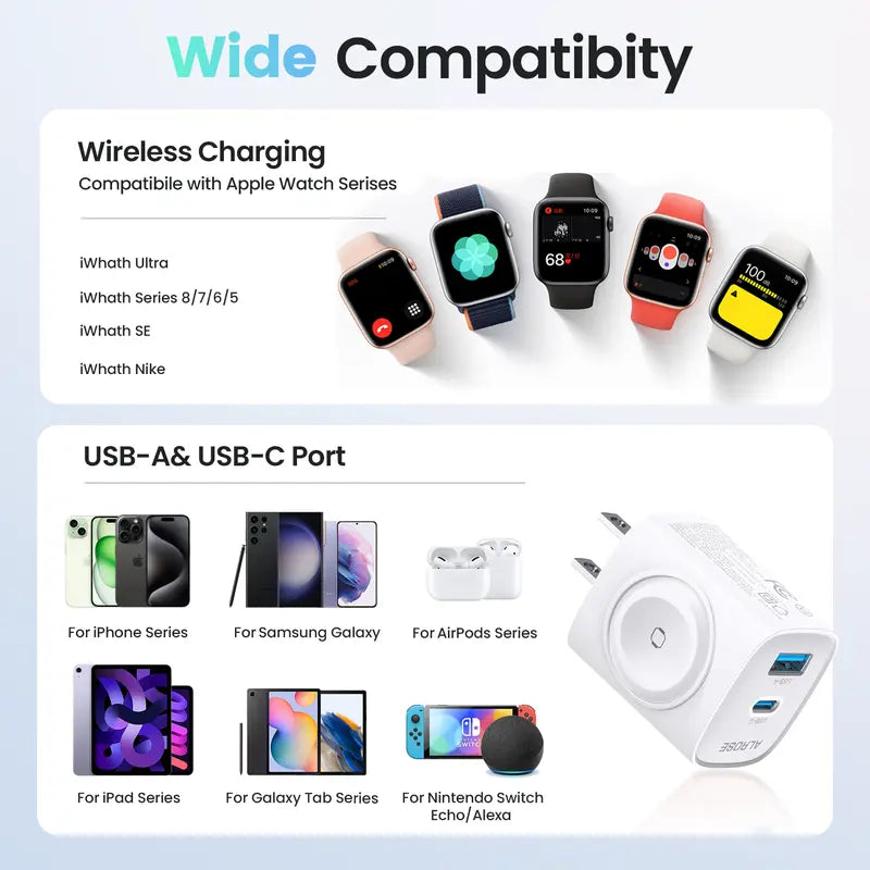✨3-in-1 Apple Watch & Fast Charging Wall Adapter