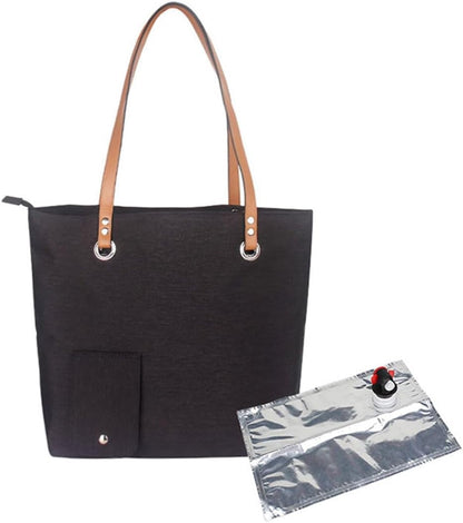🔥Wine Tote Bag, Leakproof Insulated Purse Carrier with Hidden Spout Compartments