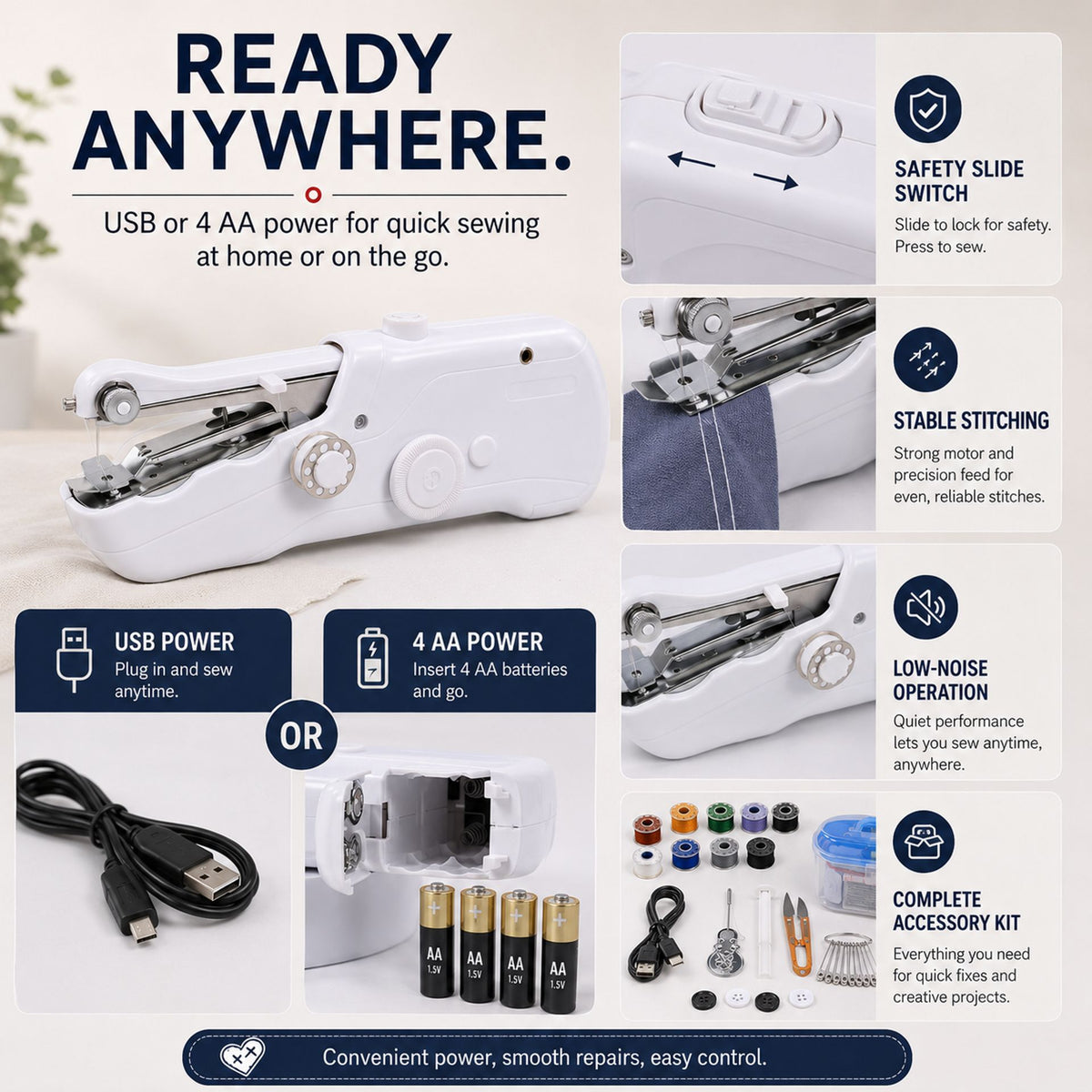 🔥🧵Mini Electric Sewing Machine – Lightweight, Portable & Easy to Use!