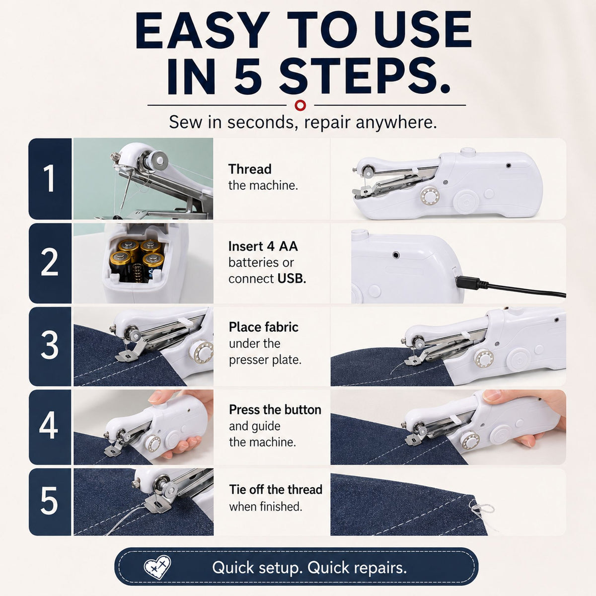 🔥🧵Mini Electric Sewing Machine – Lightweight, Portable & Easy to Use!