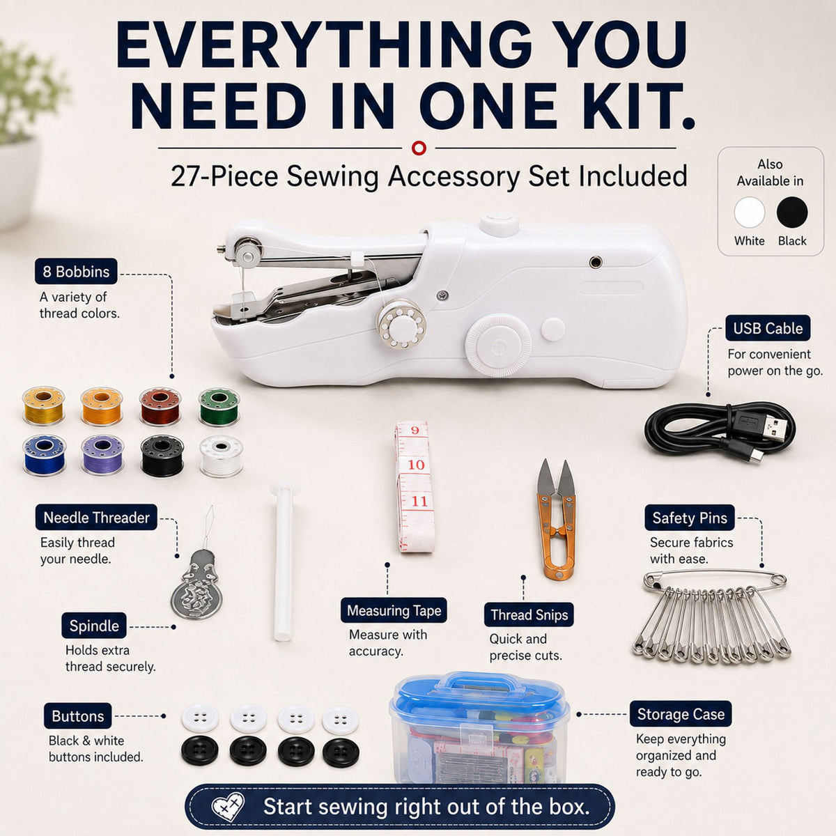 🔥🧵Mini Electric Sewing Machine – Lightweight, Portable & Easy to Use!