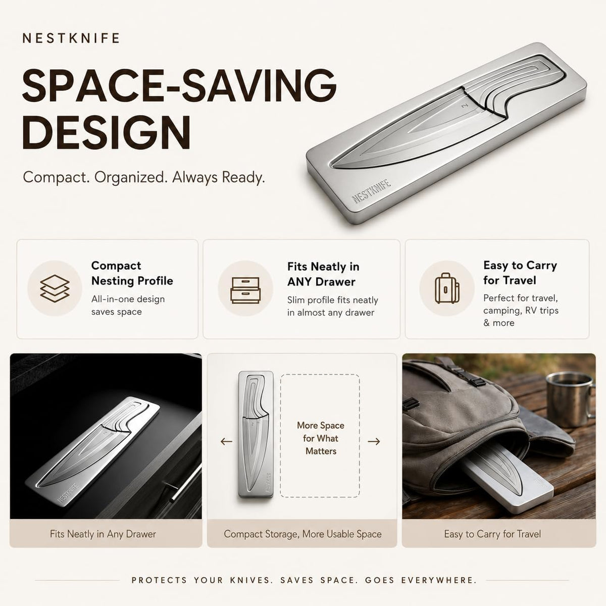 ✨Magnetic Kitchen Knife Set – 4 Piece High Carbon Stainless Steel Kitchen Knives🔪