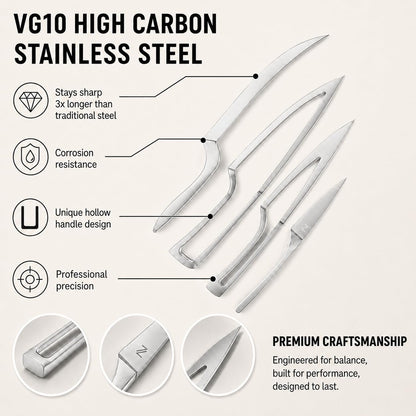 ✨Magnetic Kitchen Knife Set – 4 Piece High Carbon Stainless Steel Kitchen Knives🔪