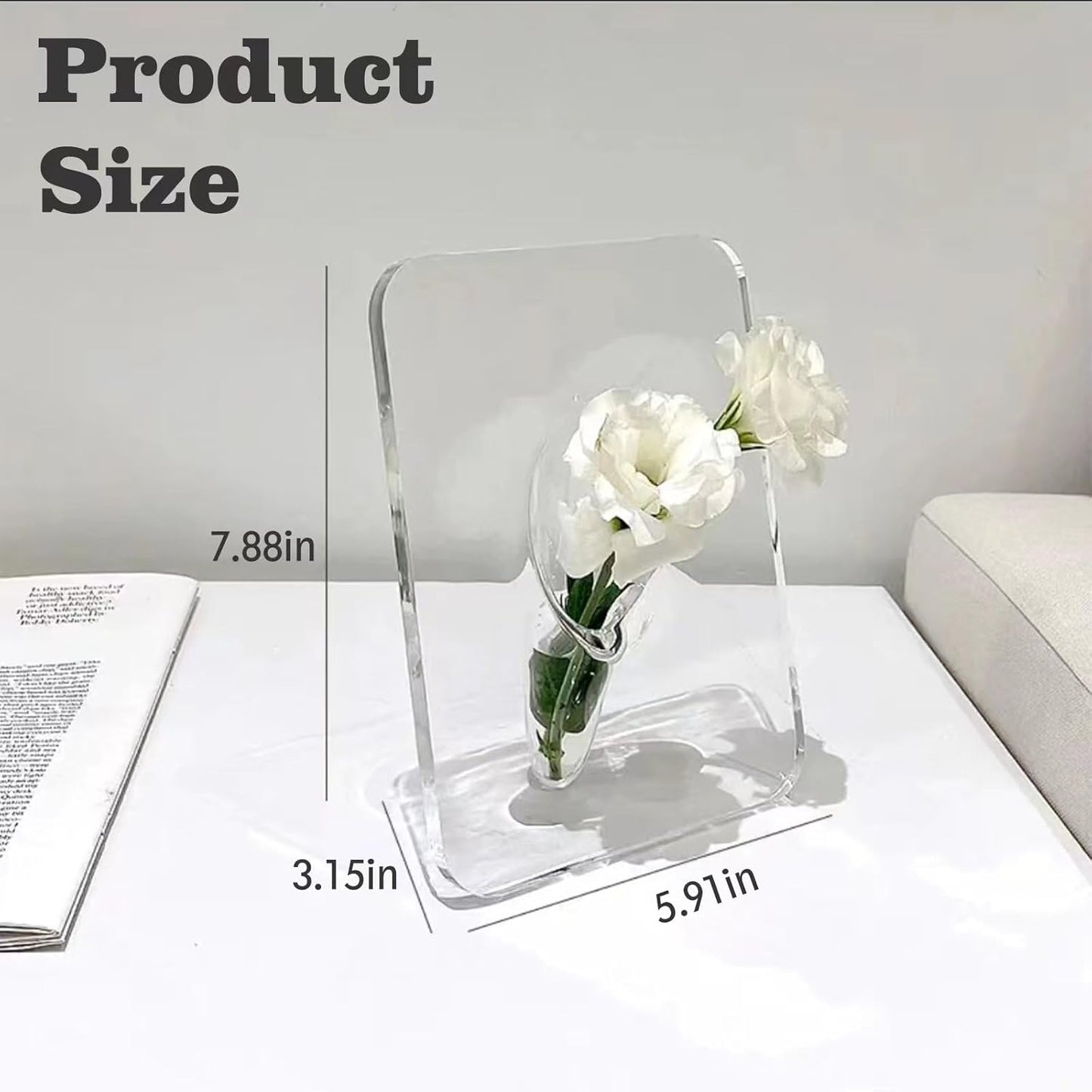 🎖️Frame Flower Vase - Clear Acrylic Vase for Flowers