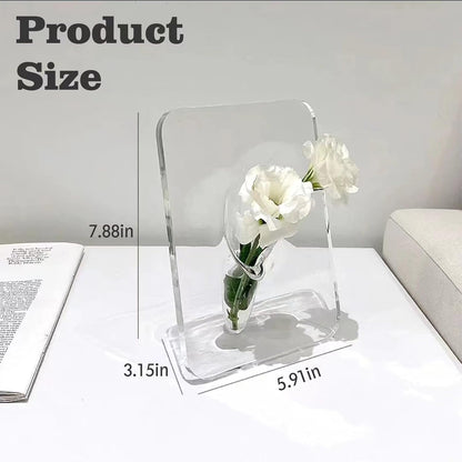 🎖️Frame Flower Vase - Clear Acrylic Vase for Flowers