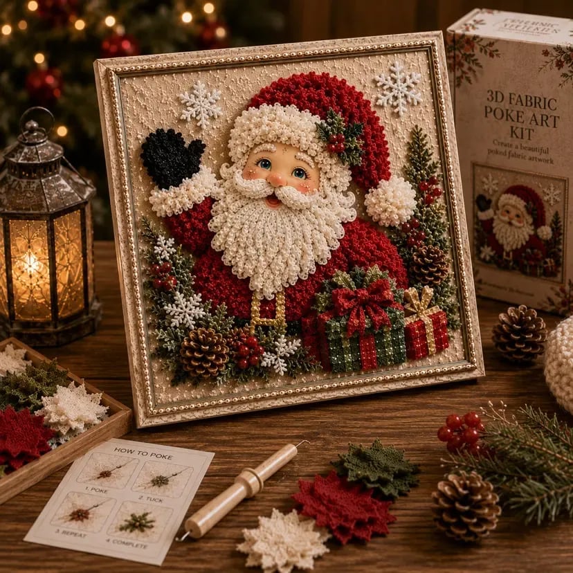 ✨Hot 30% OFF🌹🎄 3D Christmas Fabric Poke Art Kit