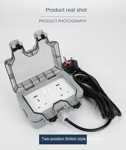 🔥Waterproof Outdoor Power Box with 9.8Ft Extension Cord, Switches & LED Indicator Electrical Outlets Extender
