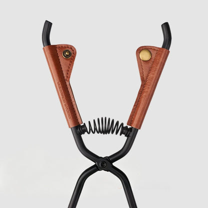 🎖️50% OFF - Camping Fire Tongs | Heavy-Duty Carbon Steel | Leather Sheath | Serrated Grip | Brown/Black Options