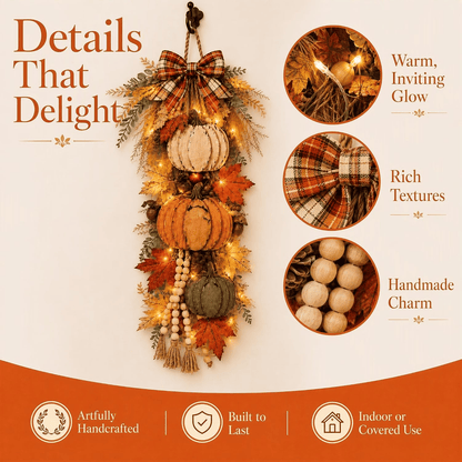 🔥Rustic Wooden Pumpkin Door Hanging🎃