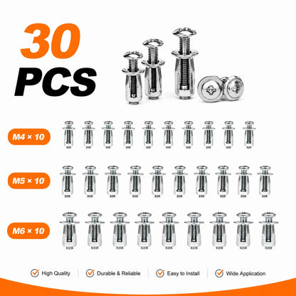 🔥 Petal Expansion Rivet Nut Set – 30/90PCS M4/M5/M6 Hollow Panel Threaded Anchors