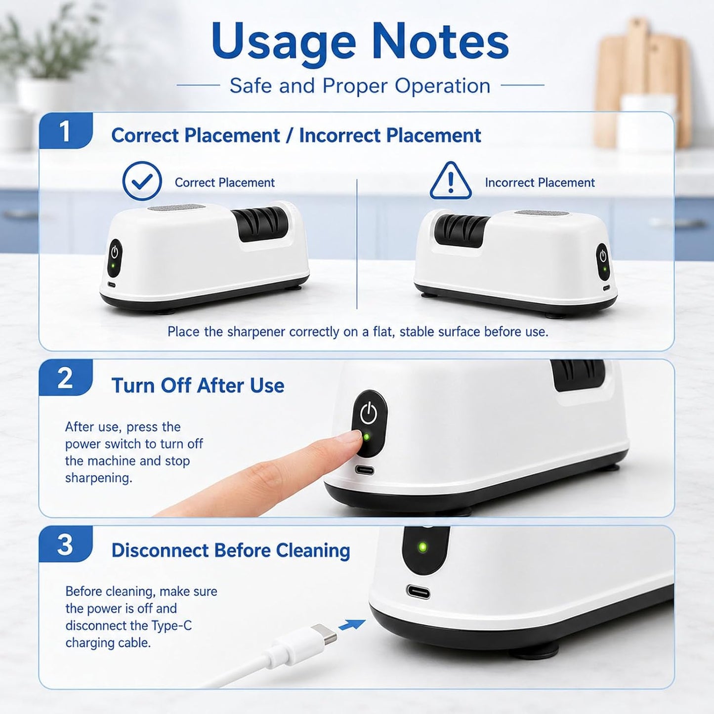 ✨🔥RECHARGEABLE ELECTRIC KNIFE SHARPENER🔪