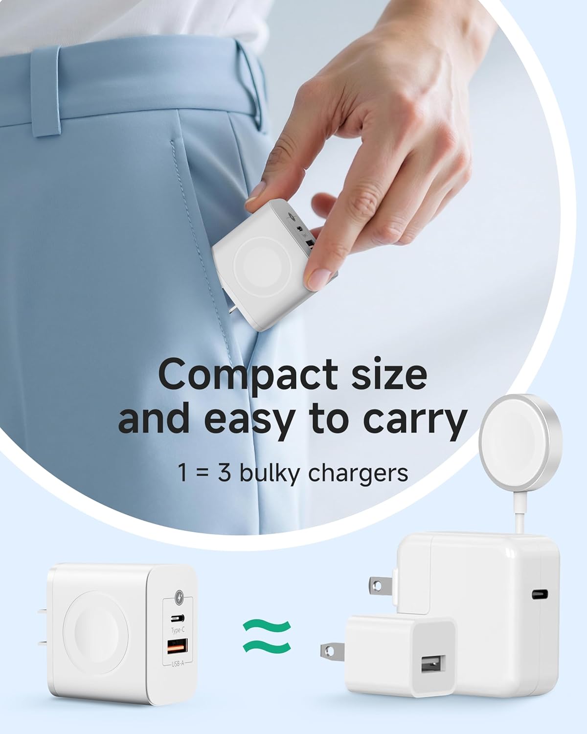 🎖️3-IN-1 Apple Watch Charger Block