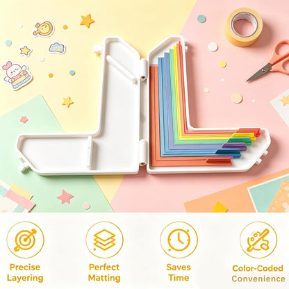 🎖️7pcs Paper Crafting Alignment Guides with Case for Card Making