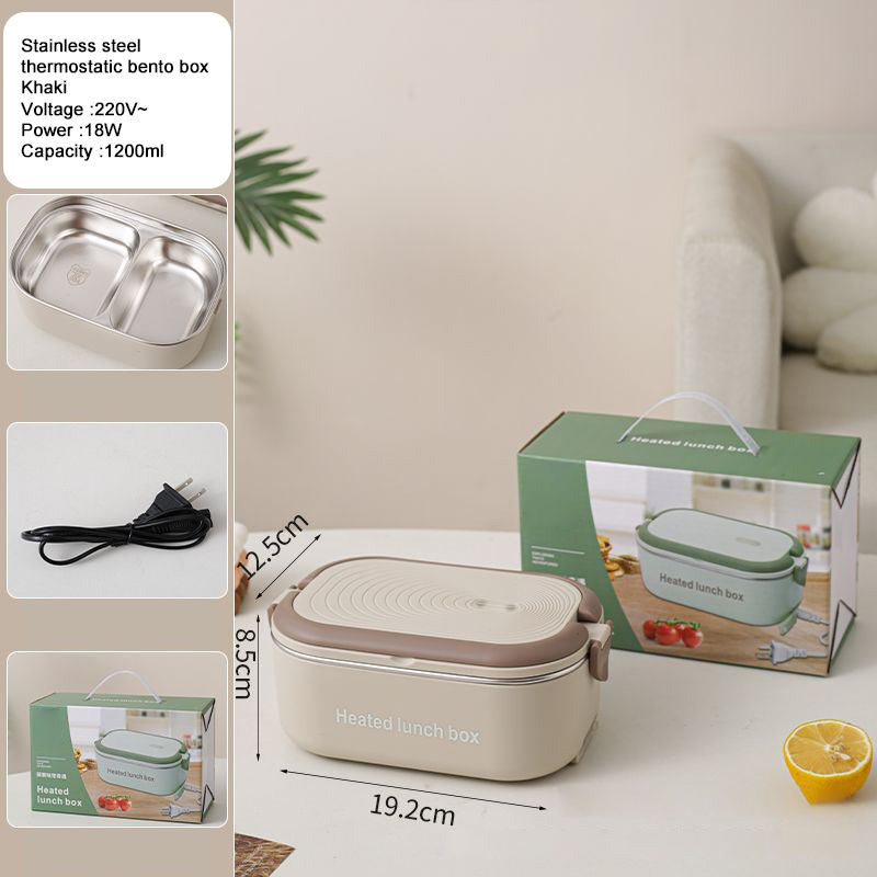 🎖️Electric Lunch Box, 304 Stainless Steel Dual Compartment Heated Container