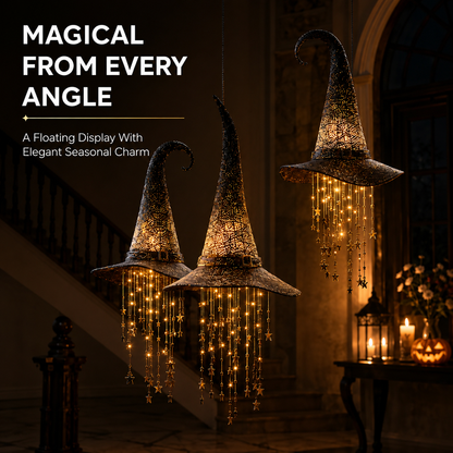 ✨Early Halloween Sale🔥Lighted Witch Hat Hanging Chime🧙